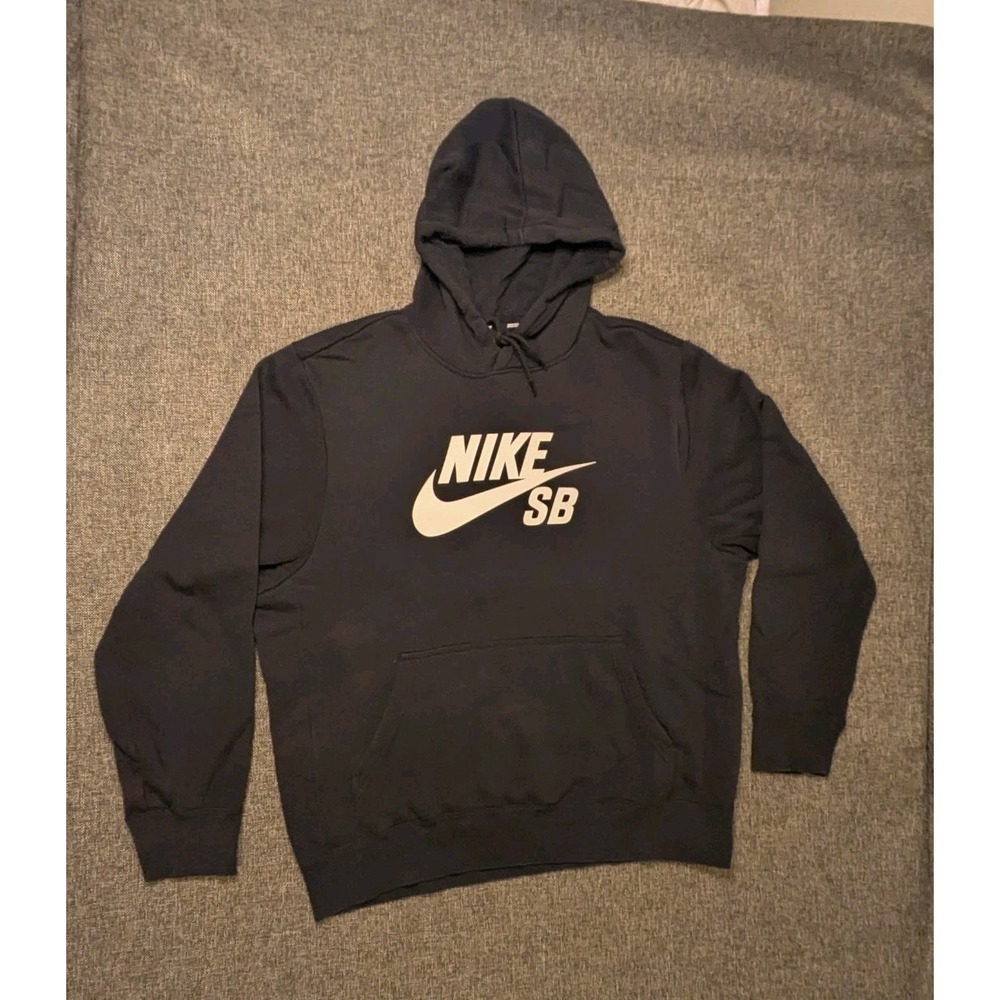 Nike SB Hoodie Men XL Black & White Y2K Sweatshirt Pullover Sweatshirt Skate